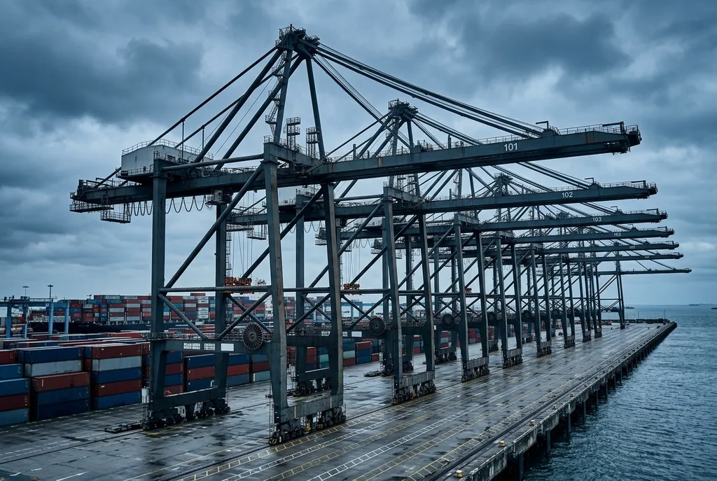 Port cranes at terminal