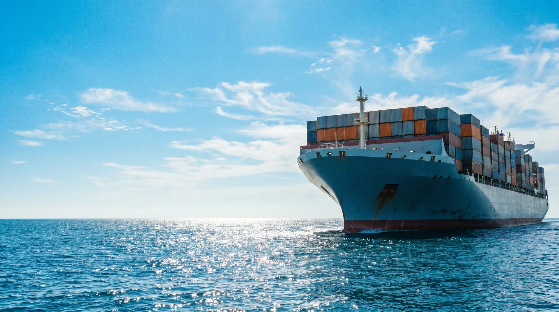 Container ship at sea